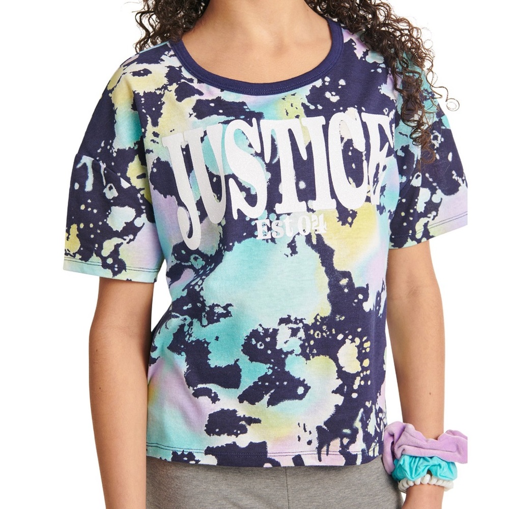 NWT Justice Tye Dye Boxy Tee Size XL